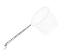 ROMISBABA Retractable Stainless Steel Fishing Net with Telescoping Handle, Large 3d round Mesh for Small Fish, Carp, and Aquarium Use, Portable Outdoor Fishing Tool