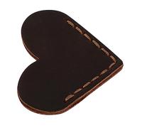 ROMISBABA Retro Genuine Leather Heart Bookmark Corner Protector for Books Handmade Cowhide Page Marker for Readers Students Teachers Office Workers Gift