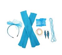 ROMISBABA Retro Party Costume Neon Festival Necklace Earrings Headband Leg Warmers Lightweight Comfortable Women's Costume Accessory Bundle for Rave Disco