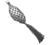 ROMISBABA Reusable Cotton Mesh Produce Bag Large Gray Fruit Vegetable Storage Pouch Handwoven Eco-Friendly Grocery Sack for Market and Home Use