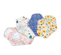 ROMISBABA Reusable Menstrual Pads 4pcs Bamboo Cotton Sanitary Towels Large Wings Washable Absorbent Feminine Care for Women Daily Use