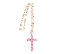 ROMISBABA Rhinestone Cross Chain Necklace Lightweight Pendant for Men Women Sparkling Diamond Inlay Hip Hop Religious Jewelry Comfortable Skin-friendly Gift