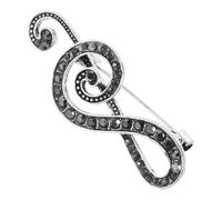 ROMISBABA Rhinestone Music Note Brooch Collar Pin Elegant Metal Pin Jewelry for Women Suitable for Formal Occasions Stylish Crystal Embellished Lapel Accessory