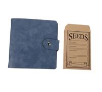 ROMISBABA Ring PU Leather Seed Storage Binder with Self-Sealing Envelopes Large Capacity Garden Seed Packet Organizer for Collectors and Portable Keeper