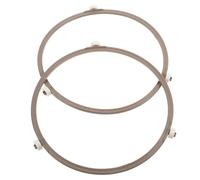 ROMISBABA Rings Stand Roller Support for 2pcs Turntable Microwave, White Plastic round Tray and Multi-function Convenient Practical Replacement Accessory Oven
