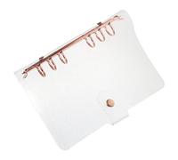 ROMISBABA Rose Gold Transparent PVC Notebook Protective Cover Six Binder Shell for School Students Eco Friendly Handbook Notepad Case with Wear Resistant Texture