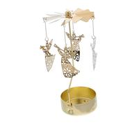ROMISBABA Rotary Candle Holder Metal Spinning Tealight Candlestick with Angel Design Elegant Carousel Aesthetic for Romantic Evenings Weddings Parties and Home Decoration Gifts