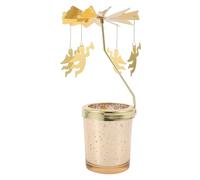 ROMISBABA Rotating Candlestick Decorative Iron Candle Holder Christmas Angel Tealight Carousel Party Home Table Centerpiece