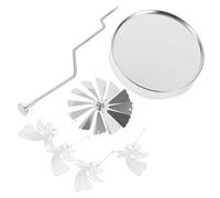 ROMISBABA Rotating Stainless Steel Candlestick with Magnetic Aroma Holder Tabletop Candle Display Decorative Rotary Candle Stand for Weddings Holidays and Home Decor Silver Angel Design