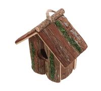 ROMISBABA Rustic Wooden Bird House Handmade Tree Bark Birdhouse for Outdoor Garden Decoration Effortless Installation Cozy Nesting Box for Wild Bird Viewing for Balconies and Patios