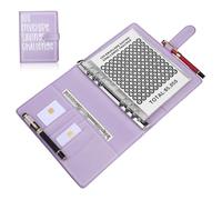 ROMISBABA Savings Challenge Binder Purple with Cash Envelopes Savings Book for Budgeting Home Office School User Friendly Design with Pages for Financial Goals and Habit Building