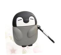 ROMISBABA Shockproof Stereoscopic Penguin Silicone Earphone Case Cover with Hook Protective Shell Compatible for Airpods Wireless Earbuds Cartoon Design