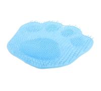 ROMISBABA Shower Foot Scrubber Mat with Non-Slip Suction Cups TPR Material Back Scrubber Pad for Exfoliating Feet and Body Bathroom Massage Mat for Family Use Blue