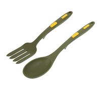 ROMISBABA Silicone Spaghetti Fork and Pasta Spoon Set Nonstick Cooking Utensils Kitchenware Tools for Families Restaurants Camping Safe Odorless Lightweight Practical