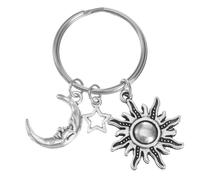 ROMISBABA Silver Celestial Moon Keyring Pendant, Creative Hanging Key Holder Accessory for Women, Fashion Space Charm