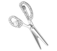 ROMISBABA Silver Scissor Shaped Rhinestone Brooch Pin Gift for Mother's Day and Birthday Lapel Pin Firm Fixation with Delicate Appearance for Women Clothing for Scarves and Hats