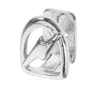 ROMISBABA Single Tooth Cap Hip Hop Teeth Jewelry Silver Material Hollow Design Fake Grill for Men Halloween Party Accessories Unique Flash Shape