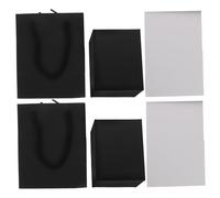 ROMISBABA Single Watch Box and Jewelry Packaging Set 2 Black Litchi Texture Cases, 2 White Sleeves, and 2 Carry Bags, Unisex Watch Display Case for Collection and Packaging