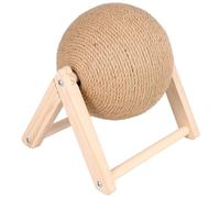 ROMISBABA Sisal Cat Scratching Ball with Scratching Board Medium Size L-shaped Indoor Kitten Amusement for Cat Entertainment and Exercise