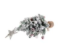 ROMISBABA Small Flocked Christmas Tree Mini Tabletop Xmas Decoration with Snowy Texture for Desk Office Home Holiday Display Silver Finish