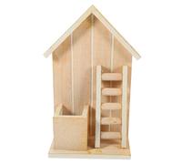 ROMISBABA Small Wooden House Planter Box for Succulents Decorative Wood Flowerpot for Indoor Outdoor Garden Compact Minimalist Wall Hanging Plant Holder Elegant Rustic Home Balcony Decor