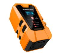 ROMISBABA Smart Car Battery Charger with Digital Display Portable Automotive Trickle Maintainer for Motorcycle Truck Lawn Mower Uk Plug Intelligent Slow and Fast Charging with Multiple