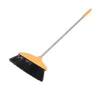 ROMISBABA Soft Bristle Angle Broom Long Stainless Steel Handle, Household Floor Sweeping Broom for Kitchen and Home Cleaning, Non-stick Hair Wide Sweep, Orange