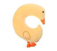 ROMISBABA Soft Goose U Shaped Travel Pillow with Short Plush Fabric Ergonomic Foam Particle Filling for Neck Cute Animal Stuffed Design for Airplane Train Office Nap Autumn Winter Use