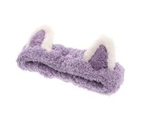 ROMISBABA Soft Plush Cat Ears Headband with Adjustable Fit for Face Washing and Skincare Fluffy Makeup Hairband for Women and Cozy Headwrap for Halloween Party and Cosplay