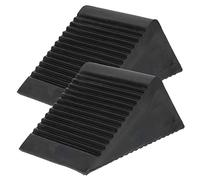 ROMISBABA Solid Rubber Wheel Chocks 2pcs Non-slip Car Tyre Stop Blocks Portable Anti-sliding Vehicle Chock Blocks for Small Cars and Trucks Parking Safety