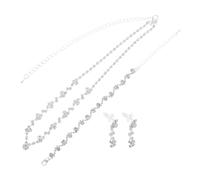 ROMISBABA Sparkling Rhinestone Bracelet Necklace Earring for Women Elegant Formal Evening Jewelry Trio with Brilliant Shine Lightweight Comfort and Versatile Design for Prom Gala Events