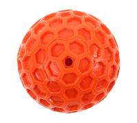 ROMISBABA Squeaky Dog Ball Small Orange Honeycomb Pattern Soft Chew Resistant Rubber Fetch Ball for Small and Medium Dogs Interactive Indoor Outdoor Play