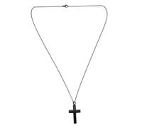 ROMISBABA Stainless Steel Black Cross Ashes Holder Necklace Openable Pendant Memorial Jewelry Keepsake for Pet and Human Ashes with Comfortable Polished Surface