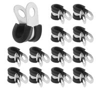 ROMISBABA Stainless Steel R-Type Pipe Clamp Easy Installation 100 Pcs Plastic Cushioned Clamp for Hoses and Tube, Silver, Reusable Plastic and Stainless Steel Corrosion Resistant
