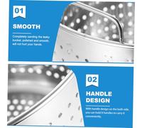 ROMISBABA Stainless Steel Seafood Boil Basket Crawfish Pot Strainer for Stock Pot Draining Bucket with Smooth Polishing Easy to Clean Steamer for Seafood and Meat Separation