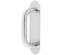 ROMISBABA Stainless Steel Small Oval Pull Handle with Plate Brushed Finish Heavy Duty Door Handle for Fire Doors and Sliding Gates Commercial-Grade French Replacement