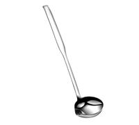 ROMISBABA Stainless Steel Soup Scoop Multipurpose Oil Filtering Ladle with Long Handle for Healthy Cooking Practical Colander Spoon for Separating Fat and Oil in Kitchen