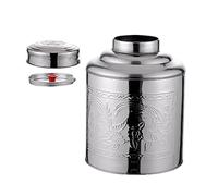 ROMISBABA Stainless Steel Tea Canister Portable Metal Storage Container Airtight Sealed Jar for Home Kitchen Tea Leaves Preservation Elegant Design