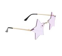 ROMISBABA Star Shaped Rimless Party Sunglasses Decorative Eyeglasses for Women Men Frameless Five Pointed Fun Accessory for Birthday Festival Outfits