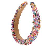 ROMISBABA Statement Headband Bejeweled Headband Faux Crystal Wide Hairband Plastic and Sponge Comfortable Versatile for Party