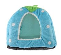 ROMISBABA Strawberry Shaped Small Pet Tent House, Lake Blue Cloth Hideout for Hamsters and Rabbits, 26X26Cm Delicate Cage Accessory for Small Animal Habitat