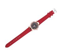 ROMISBABA Stylish Fashion Watch with Leather Strap Elegant Red Roman Dial Quartz Wristwatch for Women for Anniversaries and Special Occasions
