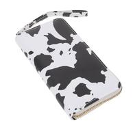 ROMISBABA Stylish Versatile Pu Leather Clutch Purse for Women with Cow Print Pattern, Multi-Compartment Wallet Bag to Store Business Cards and Phone, for Wedding and Bar Party
