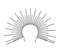 ROMISBABA Sunburst Spike Crown Headpiece Stylish Sun Headband Black Plastic Halloween Headdress Unique Design Fits Snugly for Women for Rave Party and Themed Events