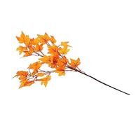 ROMISBABA Thanksgiving Artificial Maple Leaf Branch Orange Faux Foliage Stem Autumn Harvest Festival Decor Reusable Home Decoration for Halloween and Fall Celebration