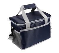 ROMISBABA Thermal Bento Lunch Bag Oxford Cloth Insulated Cooler Tote with Shoulder Strap and Side Mesh Pockets for Work School Picnic Dark Blue