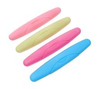 ROMISBABA Toothbrushes Lid Dry and Carry for Keep Clean Toothbrush Easy to 4pcs Portable Plastic Case Container with Breathable Design Sealed, Travel Outdoor Business Trip Use