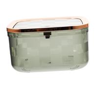 ROMISBABA Transparent Desktop Trash Can with Lid Mini Rubbish Bin for Office Home Kitchen Sturdy Pet Waste Container with Stable Base Simple Nordic Style Storage Basket