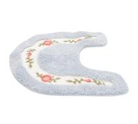 ROMISBABA U-shaped Closestool Floor Mat in Blue, Anti-slip Mixed Fabric Bathroom Toilet Mat with Comfortable Touch, Suitable for Restroom and Hotel Use, Pastoral Style Floor Rug Assorted