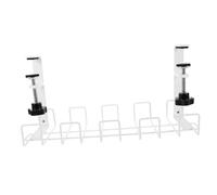 ROMISBABA Under Desk Cable Management Tray Small White Iron Wire Organizer Rack for Office and Home Desk Space Saving Wire Management to Prevent Tangling and Ensure Safety